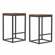 Furniture of America Druze Metal Square Barstool in Golden Brown (Set of 2)