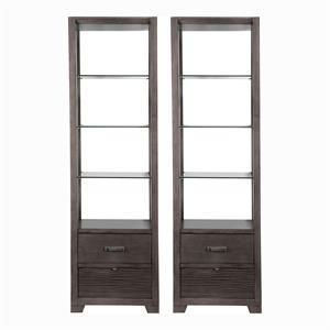 furniture of america balta wood multi-storage pier cabinet in gray (set of 2)