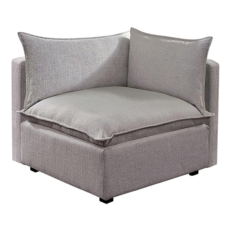 Furniture of America Drevi Fabric Corner Chair in Light Gray (Set of 2)