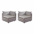 Furniture of America Drevi Fabric Corner Chair in Light Gray (Set of 2)