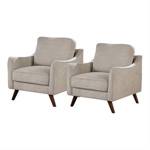 furniture of america lesso chenille upholstered chair (set of 2)