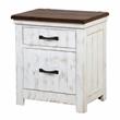 Furniture of America Chala Wood Distressed White 2-Drawer Nightstands (Set of 2)
