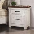 Furniture of America Chala Wood Distressed White 2-Drawer Nightstands (Set of 2)