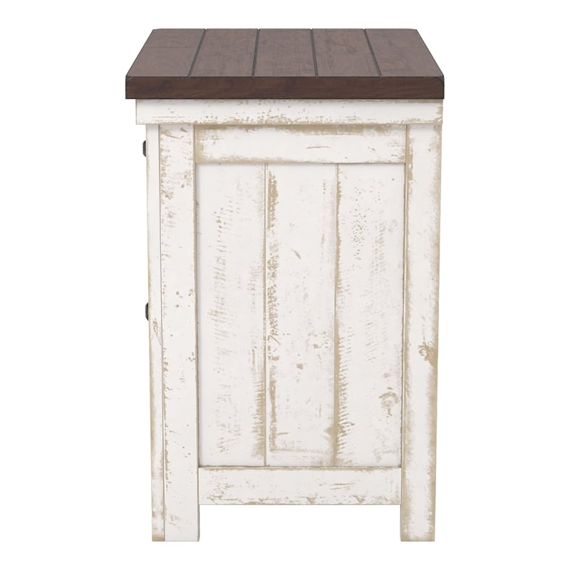 Furniture of America Chala Wood Distressed White 2-Drawer Nightstands (Set of 2)