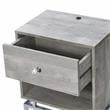 Furniture of America Lyn Wood End Table with USB Port in Light Gray (Set of 2)