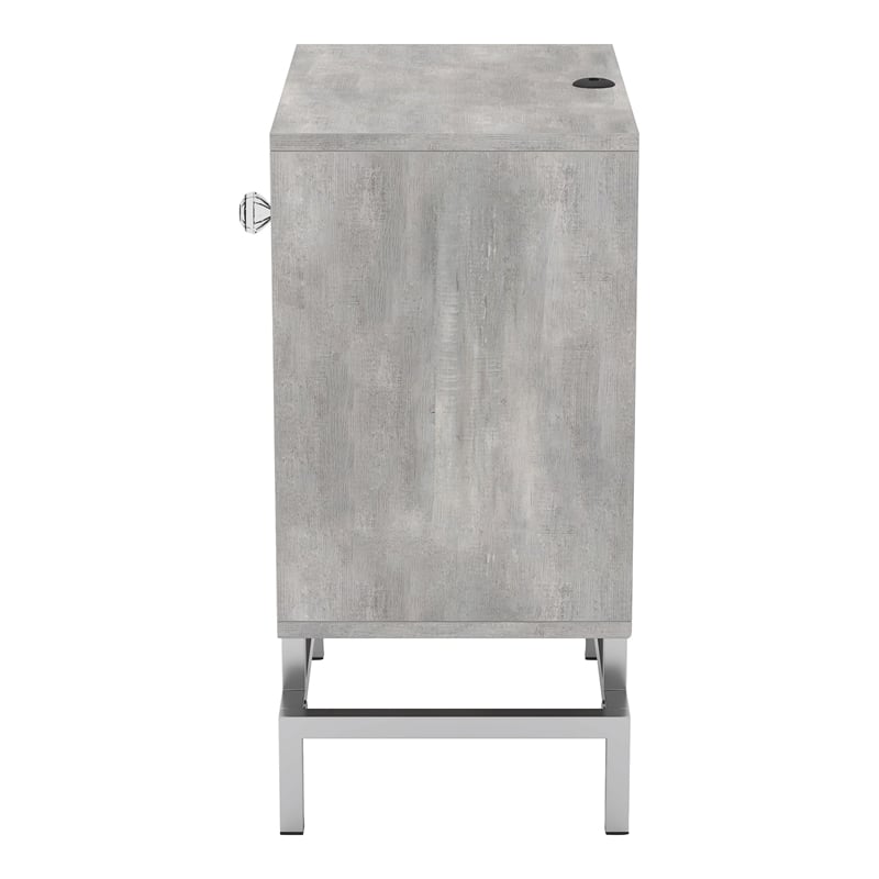 Furniture of America Lyn Wood End Table with USB Port in Light Gray (Set of 2)