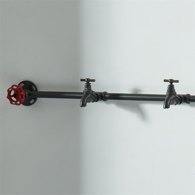Furniture of America Meritor Metal 5-Hook Coat Rack in Sand Black (Set of 2)