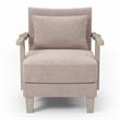 Furniture of America Ciela Fabric-Like Vinyl Accent Chair in Beige (Set of 2)