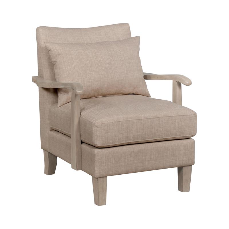 Furniture of America Ciela Fabric-Like Vinyl Accent Chair in Beige (Set of 2)