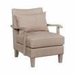 Furniture of America Ciela Fabric-Like Vinyl Accent Chair in Beige (Set of 2)