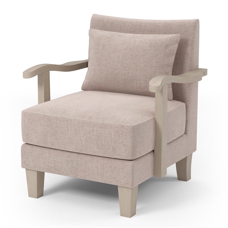 Furniture of America Ciela Fabric-Like Vinyl Accent Chair in Beige (Set of 2)