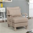 Furniture of America Ciela Fabric-Like Vinyl Accent Chair in Beige (Set of 2)