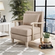 Furniture of America Ciela Fabric-Like Vinyl Accent Chair in Beige (Set of 2)