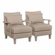 Furniture of America Ciela Fabric-Like Vinyl Accent Chair in Beige (Set of 2)