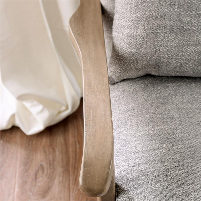 Furniture of America Ciela Faux Leather Accent Chair in Gray (Set of 2)