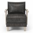 Furniture of America Ciela Faux Leather Accent Chair in Light Gray (Set of 2)