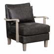 Furniture of America Ciela Faux Leather Accent Chair in Light Gray (Set of 2)