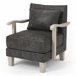 Furniture of America Ciela Faux Leather Accent Chair in Light Gray (Set of 2)