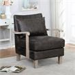 Furniture of America Ciela Faux Leather Accent Chair in Light Gray (Set of 2)