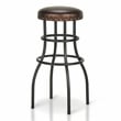 Furniture of America Casta Faux Leather Nailhead Bar Stool in Bronze (Set of 2)