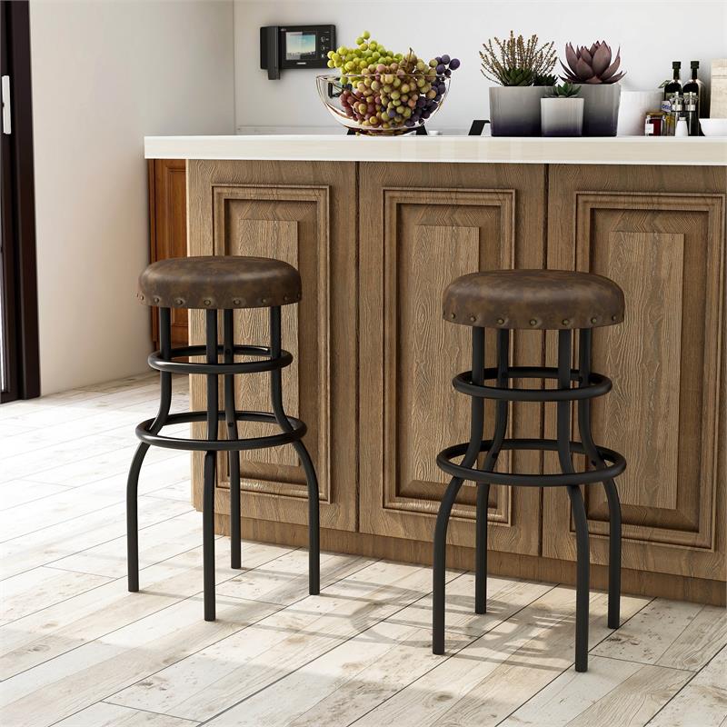 Leather nailhead bar discount stools