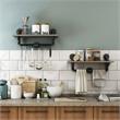 Furniture of America Gren Metal Floating Shelf in Gray and Black (Set of 2)