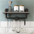 Furniture of America Gren Metal Floating Shelf in Gray and Black (Set of 2)