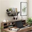 Furniture of America Gren Metal Floating Shelf in Gray and Black (Set of 2)