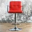Furniture of America Reiley Metal Adjustable Barstool in Red (Set of 2)
