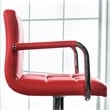 Furniture of America Reiley Metal Adjustable Barstool in Red (Set of 2)