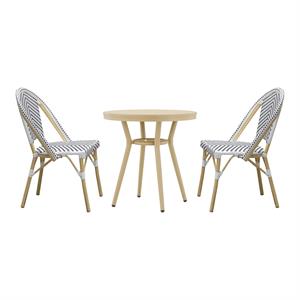 furniture of america devey metal patio 3-piece table and chair set