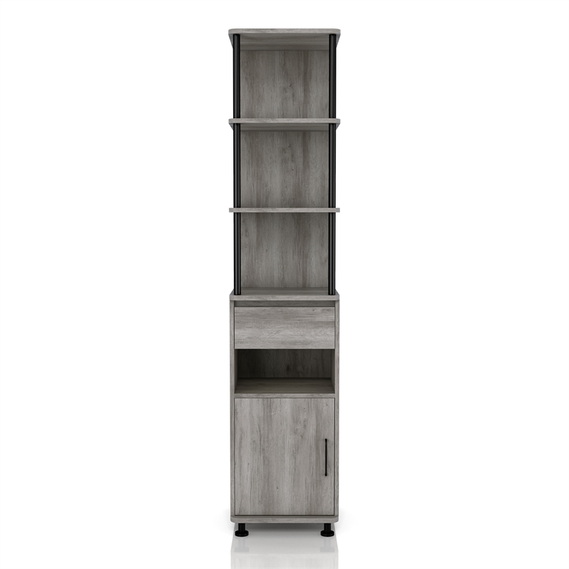 Furniture Of America Kembas Wood Multi, Gray Oak Bookcase