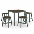Furniture of America Silva Wood 5-Piece Counter Dining Set in Antique Green