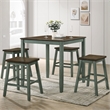Furniture of America Silva Wood 5-Piece Counter Dining Set in Antique Green