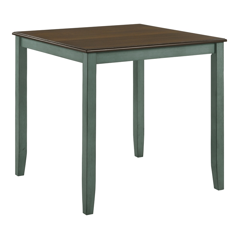 Furniture of America Silva Wood 5-Piece Counter Dining Set in Antique Green