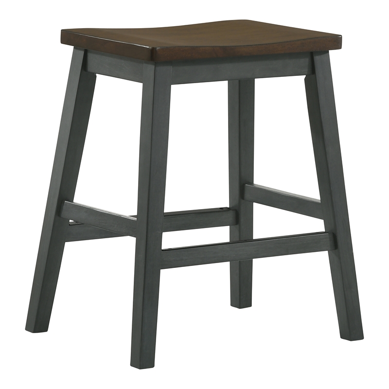 Furniture of America Silva Wood 5-Piece Counter Dining Set in Antique Gray