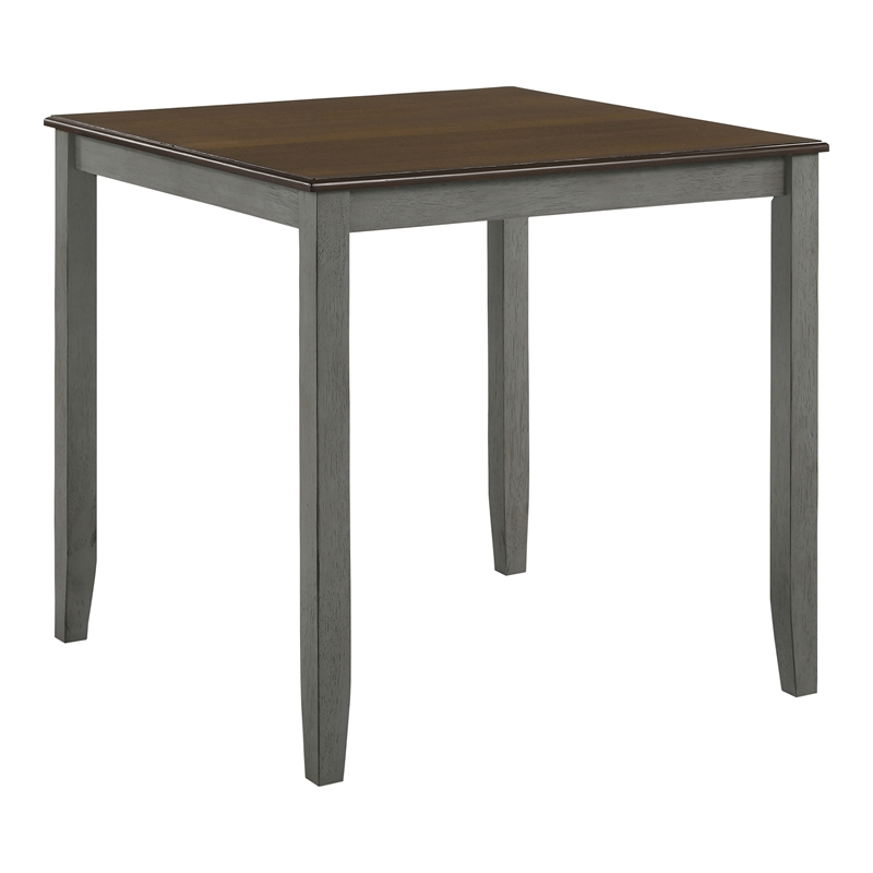 Furniture of America Silva Wood 5-Piece Counter Dining Set in Light Gray