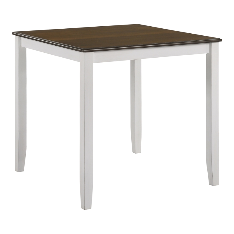 Furniture of America Silva Wood 5-Piece Counter Dining Set in Sea White