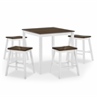Furniture of America Silva Wood 5-Piece Counter Dining Set in Sea White