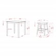 Furniture of America Silva Wood 5-Piece Counter Dining Set in Sea White