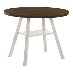 Furniture of America Elda Wood Drop-Leaf Counter Height Table in Sea White