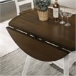 Furniture of America Elda Wood Drop-Leaf Counter Height Table in Sea White