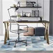 Furniture of America Egala Contemporary Black Glass Top Dining Table