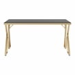 Furniture of America Egala Contemporary Black Glass Top Dining Table