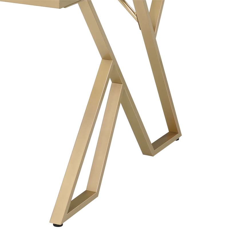 Furniture of America Egala Contemporary White Glass Top Dining Table