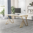 Furniture of America Egala Contemporary White Glass Top Dining Table