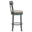 Furniture of America Beka Wood 29-Inch Swivel Bar Stool in Green (Set of 2)