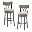 Furniture of America Beka Wood 29-Inch Swivel Bar Stool in Green (Set of 2)