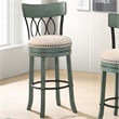 Furniture of America Beka Wood 29-Inch Swivel Bar Stool in Green (Set of 2)
