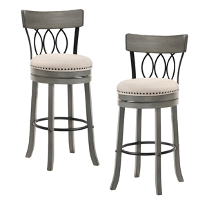furniture of america beka wood 29-inch swivel bar stool (set of 2)